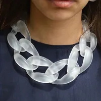 Chokers miasol unieke ontwerper grote plastic hars link keten colar verbonden choker en kettingen voor vrouwen mode sieraden geschenken