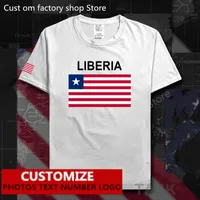 라이베리아 플래그 티셔츠 남성 여성 느슨한 캐주얼 라이베리아 애국자 티셔츠 무료 커스텀 저지 팬 DIY 이름 번호면 티 220616