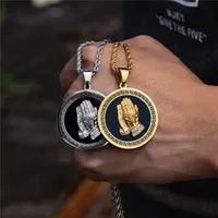 Бренд дизайнер круглая монета ожерелье мода круг золотой нержавеющая сталь подвеска хип-хоп рок ожерелья украшения для мужчин 60см цепи