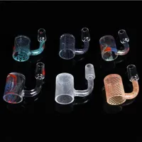 100pcs Smoking Fully Weld Sandblasted Quartz Nails Terp Slurper Bangers 14mm male joint concentrate dab straw silicone pipes nectar collectors glass bowls
