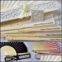 Fans Parasols Wedding Accessories Party Events 100 Pcs Personalized Favors And Gifts For Guest Silk Fan Cloth We Dhqzl