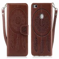 Flip Cover For HUAWEI P8 Lite Case Luxury Embossed Leather Dreamcatcher Peacock For HUAWEI P8 Lite 2017 Flip Cover Case343r