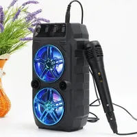 Color Led Light Outdoor Portable Bluetooth Speaker Home Camping Party Stereo Sound Waterproof Wireless With Microphone Radio319E