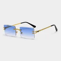 Occhiali da sole jackjad classico vintage rettangolo gradiente in stile senza bordo metallo per donne in design occhiali da sole d037sunglassessunglasses