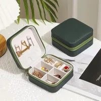Bolsas de joyería bolsas de almacenamiento portátil de color caramelo simple pendientes de viaje de terciopelo