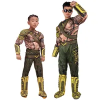 Thema kostuum luxe kinderspier dagterrein van justitie Aquaman Halloween Boys DC League Cosplay Dress-Uptheme