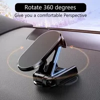 Universal Phone Holder 360 Folding Magnetic Car Rotatable Mini Strip Shape Stand For Huawei Metal Strong Magnet GPS Cars Mount for iPhone 13 12 11
