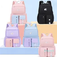Designer-School Bags Korean Fashion Rainbow Shoulder Strap Bag For Teenagers Girls Children's Waterproof Backpacks Kids Schoo232v
