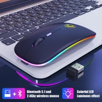 iMice RGB Rechargeable 2 mode 2 4G Bluetooth Mouse Wireless Silent USB Ergonomic Light Mouse Gaming Optical PC Mice for Laptop LED276l