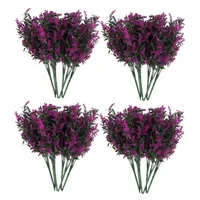 Декоративные цветы венки искусственные лавандовые растения 24 штуки, Жизненные устойчивые к ультрафиолетовым ультрафиолетовым кустарникам Букет (Fushia)