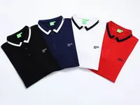 Designer mode topp affärskläder polo hugo logo broderad krage detaljer kort ärm polo skjorta mäns flerfärgade flerfärgade tee