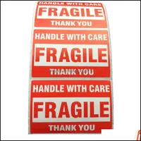 Packing Paper Office School Business Industrial 500Pcs Warning Stikcer Fragile Handle With Care Thank You Label Sticker 1 Roll 2X3 Inches