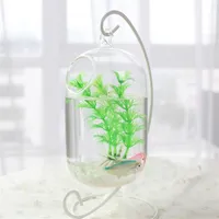 15cm Suspended Transparent Hanging Glass Fish Tank Infusion Bottle Aquarium Flower Plant Vase For Home Decoration Aquariums245g