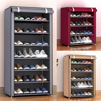 3/4/5/6/8 Layers Dustproof Assemble Shoes Rack DIY Home Furniture Non-woven Storage Shoe Shelf Hallway Cabinet Organizer Holder Y2259c
