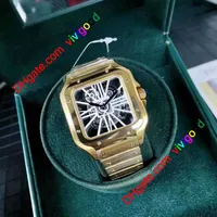 高品質ウォッチマンクラシッククォーツ運動男性腕時計デザイナーステンレススチールブレスレット新着腕時計ギフトスケルトンフェイスウォッチ
