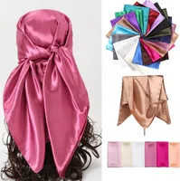 Schal Satin Bandana-Schals für Haare Wickeln Frauen Square Elegantes Seidengefühl Stirnband Verschiedene Muster 90cm x 90 cm Headscarf