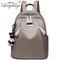 Lanyibaige 패션 방수 옥스포드 백팩 소녀 가방 가방 가방 고품질 여성 배낭 Mochila Feminina Solid J220620