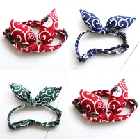 Verstellbare Katzenbowtie -Kragen japanischer Stil gedruckter Katzenkragen kleine Welpenbindungskragen Traktionsseilzubehör Hunde 47 P2