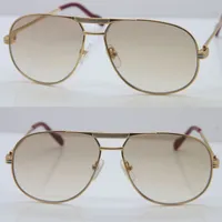 Оптом продавать высокое качество 1038366 металлический стиль солнцезащитные очки серебряные 18k золотые очки LUNETTES кадра C украшения женские унисекс очки Размер: 59-12-140 мм