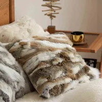 CX-D-17 decorativo S per divano Fancy Real Rabbit Fur Patchwork Custiera di cuscino a buon mercato L220608