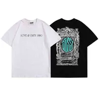 New 2022 Stusy Love Unity Short Sve Mens And Womens Loose High Street Half Couple Round Neck T Shirt Pure Cotton Absorb Sweat