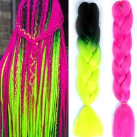 Costume Accessories Braids Locs Synthetic Hair Extensions Jumbo Braiding Hair Piece for Women afro bulk Yellow Blue Red Pink Ombre Rainbow