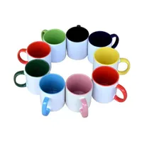 Tumbleri di logo personalizzati 350 ml da 11 once di tazza in ceramica manico rotondo rotondo stampato personalizzato Sublimation color tazza tazza tazza tazza da tè c0602g15