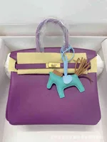 designer herme binkin's bags Hejia Handmade Bag bk25   30 35swift top layer calf leather hand sewn P9 anemone purple yzl