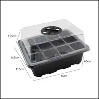 Other Garden Supplies Patio Lawn Home 12 Holes Plant Flower Nursery Pots Tray Plasticas Seed Growing Box Insert Seedling Case With Lid Dr