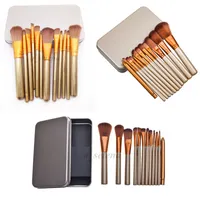 N3 Professional 12st Makeup Cosmetic Facial Brush Kit Metal Box Borste Set Face Powder Brushes