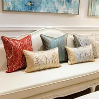 Cuscino /decorativo di lusso delicati rami di salice ricamo coperta decorativa rosso blu moderno sedia moderna federadone /cushi decorativo