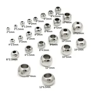 Perle in acciaio inossidabile da 8 mm sfere in metallo attraverso perline rotonde per buchi per la collana di gioielli Accessori fai -da -te