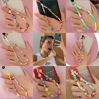 Mode Trendy Acryl Strap Key Rings Lanyard Kleurrijke Oog Kralen Touw voor Vrouwen Meisjes Gymphone Case Hanging Telefoon Anti-Lost Chain Sieraden Gift