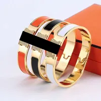 Bracelet de bracelet Crystal H Cuff Fashion Bracelet de créateur de luxe pour hommes pour hommes Femmes Classic en acier inoxydable Gold Bangle Bijoux