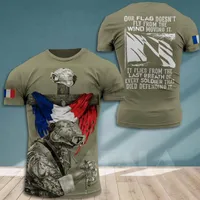 Erkek Tişörtleri Fransa Asker-Ordu-Gazeten Ülke Bayrağı 3D Baskılı Yüksek Kaliteli Süt Fiber T-Shirt Yaz Yuvarlak Boyun Erkek Kadın Günlük Top-6