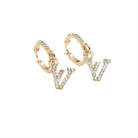 Designers Womens Brand Designer Letters Earrings Ear Stud Crystal Mulheres elegância Temperamento Simple Senhoras Jóias de festa de casamento A273W