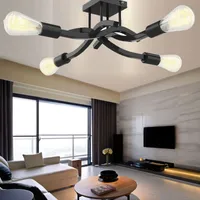 4 lampes de plafond de montage semi-rincés légers avec des luminaires de lampes solides de base E26 Plafonds de lampes de cuisine massives