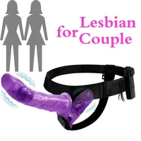 Yemas Multi-Speed ​​double double big gode vibrateur STRAP lesbien sur des jouets sexy adultes pour femme Vagin Strapon Beauty Articles