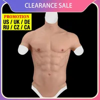 Dokier Silicone Realistic False Fake Muscle Belly Body for Cosplayers Artificial Simulation Muscle Chest Man Crossdressers H220511