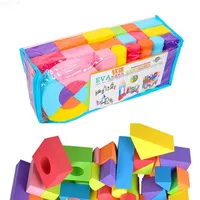 50pcs 다채로운 에바 폼 빌딩 블록 폼 교육 장난감 아기 몬테소리 벽돌 조립 장난감 생일 선물 JM94 T220716