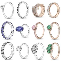 100% 925 Sterling Silver Ring Winter New Style Series Collect Love Star Rings Fit Europejskiej Kobiet Luksusowe Oryginalne Biżuteria Prezent 190050C01 180057C01 190056C01