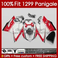 Injection mold Body For DUCATI Panigale 959R 1299R 959S 1299S 2015-2018 Bodywork 140No.117 959 1299 S R 2015 2016 2017 2018 959-1299 15 16 17 18 OEM Fairing white red