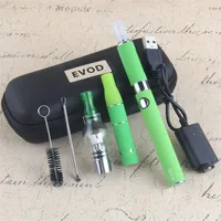 1pcs moq evod 3 in 1 vape kit dry herb vaporizer pen wax globe glass tank mt3 eliquid atomizer travel zipper package250j