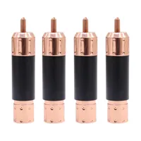 Smart Power Plugs 4Pcs RCA Plug Red Copper Plated Audio Video Adapter Connectors For Interconnect CableSmart