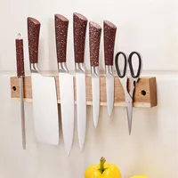 Güçlü manyetik bıçaklar raf duvara monte akasya ahşap bıçak şeridi mutfak bıçakları tutucu manyetik depolama aracı home321t