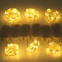 Строки 1 м 2 м медные сказочные светильники с питанием от кнопки CR2032