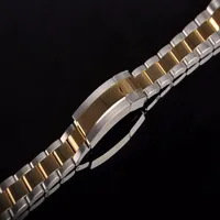 20 mm novo meio meio -dourado dois tons de dois tons escovado 316l sólido aço inoxidável metal curvo Curved Band Belt Bracelets317v