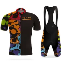 Tyzvn Cycling Jersey Team Mens Summer Road مجموعة Maillot Bicycle Clothing Culotte مجموعات Ciclismo Bib Gel Shorts Ropa de Hombre 220624
