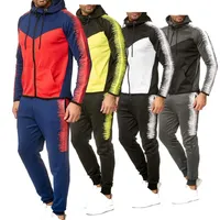 Erkek Trailtsits Trailtsuit Set Erkek Renkli Ekose Erkekler Spor fermuar Suit Sonbahar Sweatshirt Koşu Ceketleri Spor Salonu Erkek Setmenler