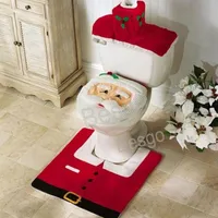 Santa Claus mu￱eco de nieve Cover Cover de inodoro navide￱o Juego de alfombra de invierno Invierno de inodoros Decoraci￳n de ba￱o de Navidad BH7412 TYJ